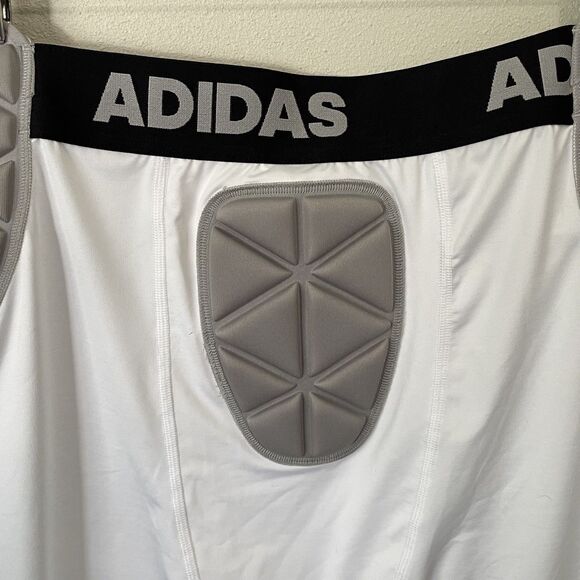NWT Adidas Football Men’s XL Techfit Smash Girdle 5-Pad Shorts White NEW - Picture 10 of 13
